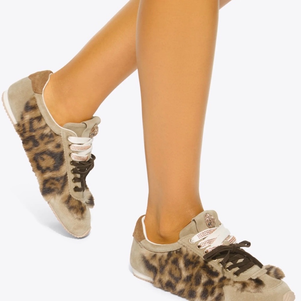 Kurt Geiger Leopard Fur Sneakers